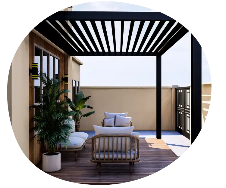 pergola bioclimatica adosada