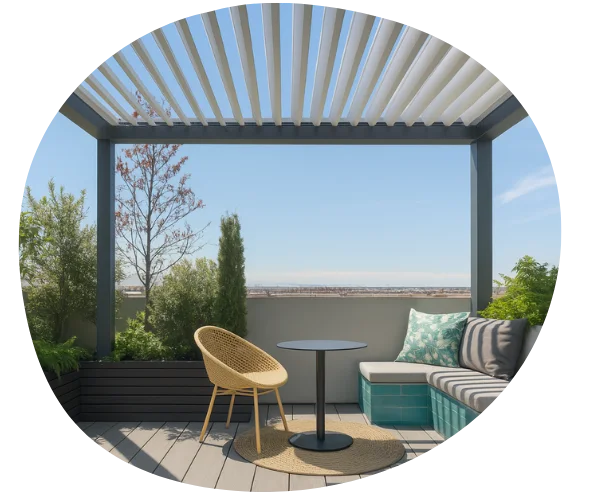 pergola bioclimatica para áticos