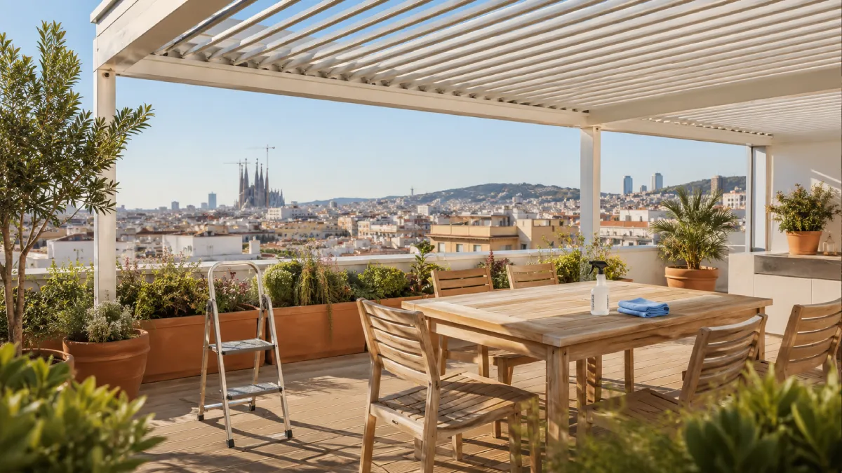 Mantenimiento de una pérgola bioclimática